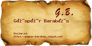 Gáspár Barabás névjegykártya